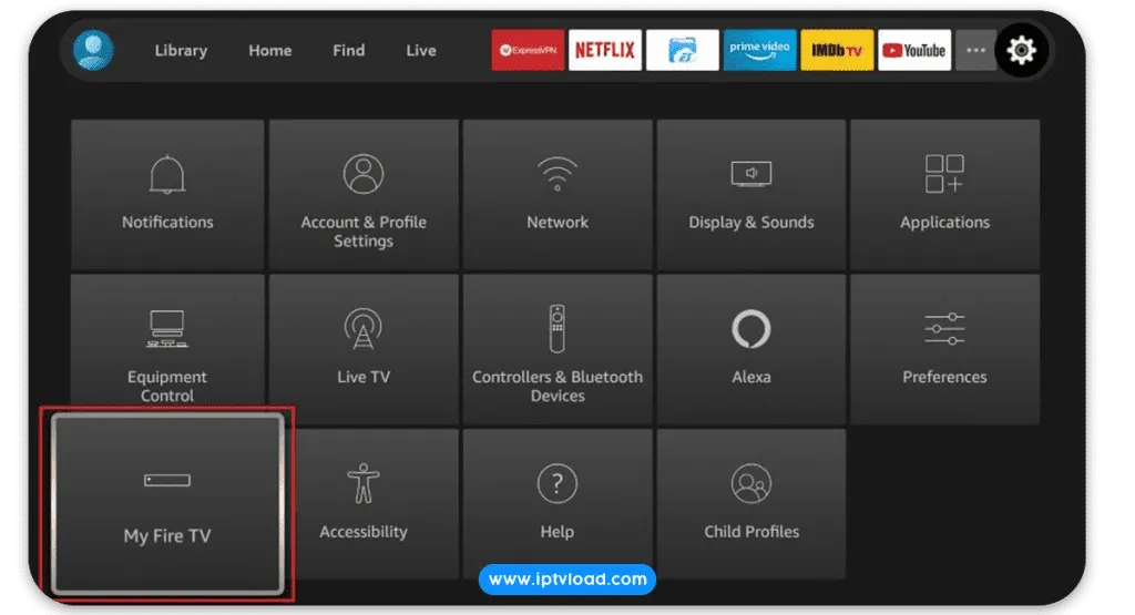 choose the option my fire tv